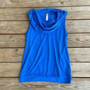 NEW Lucy Blue Mind and Body Tunic Cowl Neck Tank